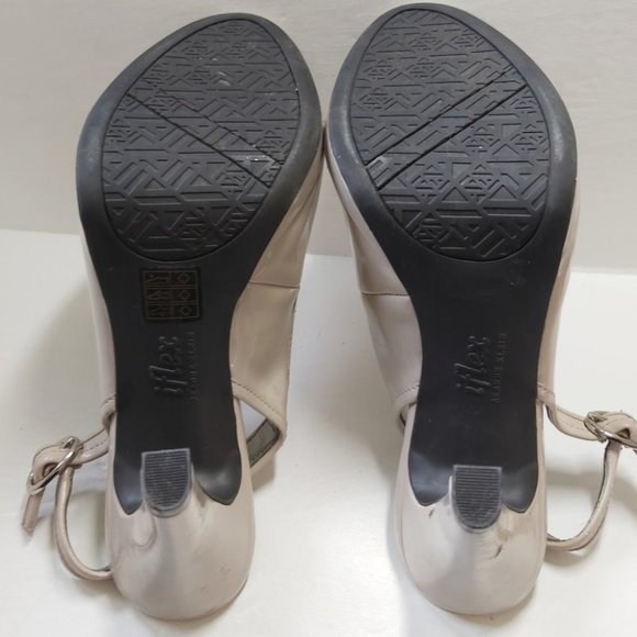 ANNE KLEIN | Women's Iflex Peep Toe Slingback Heels Beige Tan Size 7 - Picture 6 of 10